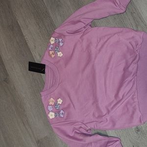 Pretty Purple sweatshirt embroidered flowers